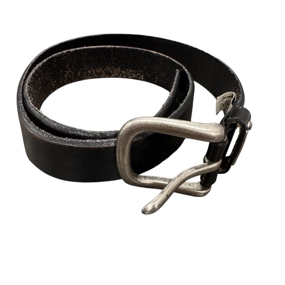 Fossil Black Leather Belt with Silver Buckle - Picture 1 of 8